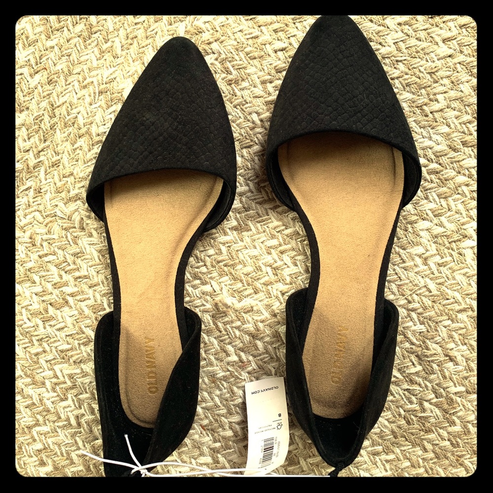 Faux-Suede Pointy-Toe D'Orsay Flats for Women